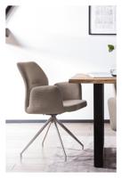 Artistiq Draaibare Eetkamerstoel 'Meika' Structuurstof, kleur Bruin - thumbnail