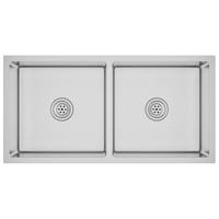 Gootsteen met afvoer handgemaakt roestvrij staal - thumbnail