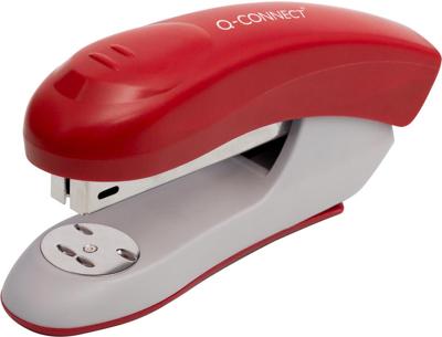 Q-CONNECT nietmachine, kunststof, half strip, 20 blad, rood