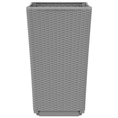 VidaXL Plantenbakken 2 st 32,5x32,5x57 cm polypropeen lichtgrijs