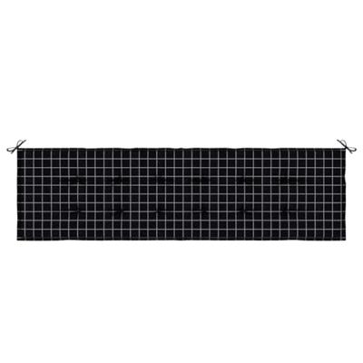 VidaXL Bankkussen geruit zwart ruit 150 x 50 x 3 cm oxford stof VidaXL Bankkussen geruit zwart ruit 150 x 50 x 3 cm oxford stof