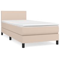 Boxspring met matras kunstleer cappuccinokleurig 90x190 cm - thumbnail