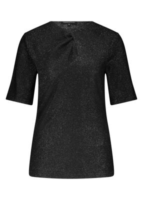 Tramontana Top Twisted Detail Sparkles C49-18-401 T-shirt Lange Mouw 009000-black