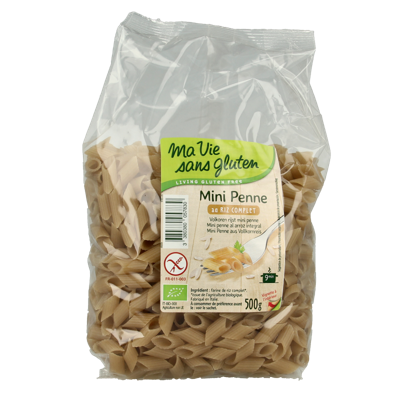 Penne mini volkoren glutenvrij bio 500 Gram Penne mini volkoren glutenvrij bio 500 Gram