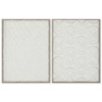 Schilderij Home ESPRIT Wit Natuurlijk Abstract Stads 60 x 3 x 80 cm (2 Stuks) - thumbnail