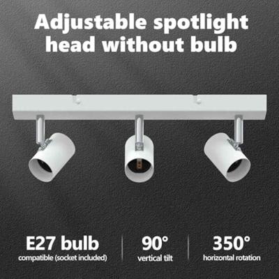 VidaXL Plafondspot met schijnwerpers wit 38 x 6,5 x 11,5 cm metaal