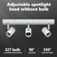 VidaXL Plafondspot met schijnwerpers wit 38 x 6,5 x 11,5 cm metaal - thumbnail
