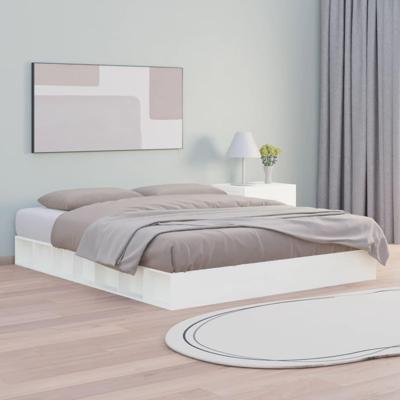 Bedframe massief hout wit 120x200 cm