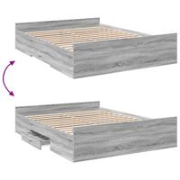 Bedframe met lades bewerkt hout grijs sonoma eiken 140x200 cm - thumbnail