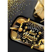 Elegante Nieuwjaar Dienblad Zwart/Goud - thumbnail