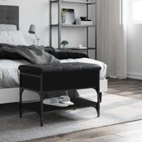 Schoenenbank 62x42x45 cm bewerkt hout zwart - thumbnail