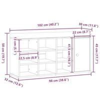 Schoenenbank 102x32x50 cm bewerkt hout oud houtkleurig - thumbnail