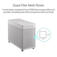 Asus Prime AP201 MicroATX Mini-tower PC-behuizing Wit - thumbnail