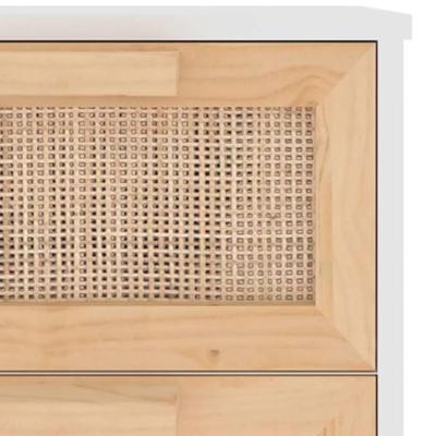 Dressoir 40x30x90 cm massief grenenhout en rattan wit Dressoir 40x30x90 cm massief grenenhout en rattan wit