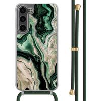 Samsung Galaxy S23 Plus hoesje met groen koord - Green waves - thumbnail