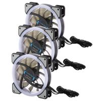 3 stuks CoolerAge DC 12V - 0.25A 2500PRM externe hartslagsturing Computer Cooler koeling Buisventilator met aanpassen LED - thumbnail