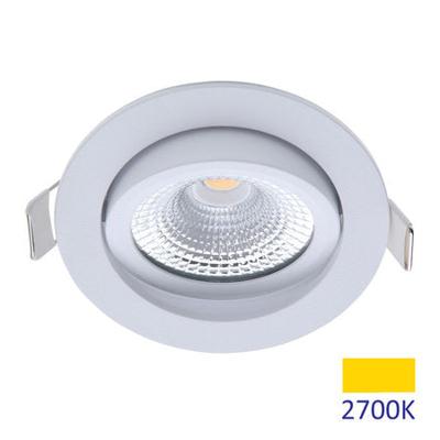 EcoDim - LED Spot - Inbouwspot - ED-10028 - 5W - Waterdicht IP54 - Dimbaar - Warm Wit 2700K - Mat Wit - Aluminium - Rond - Kantelbaar