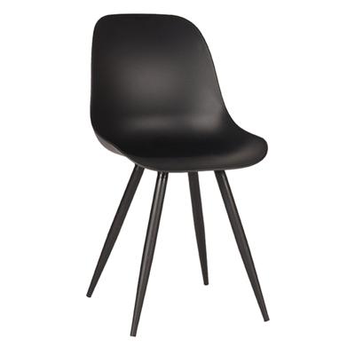 LABEL51 Eetkamerstoel Monza - Zwart - Kunststof - Black Frame