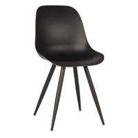 LABEL51 Eetkamerstoel Monza - Zwart - Kunststof - Black Frame - thumbnail