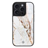 iPhone 15 Pro glazen hardcase - Marmer goud - thumbnail