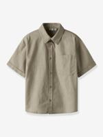 Hemd voor jongens met korte mouwen en kraag NAME IT taupe - thumbnail