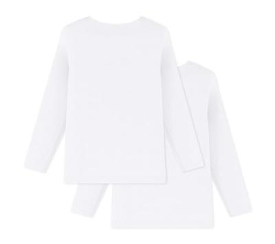 Set van 2 witte T-shirts met lange mouwen - PETIT BATEAU wit Set van 2 witte T-shirts met lange mouwen - PETIT BATEAU wit