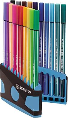 Viltstift stabilo pen 68/20 antrac/turq etui 20st | 10 stuks