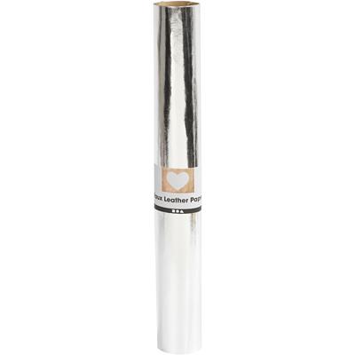 Creativ Company Faux leather papier, b: 49 cm, unikleurig,met folie, 350 gr, zilver, 1 m/ 1 rol Creativ Company Faux leather papier, b: 49 cm, unikleurig,met folie, 350 gr, zilver, 1 m/ 1 rol