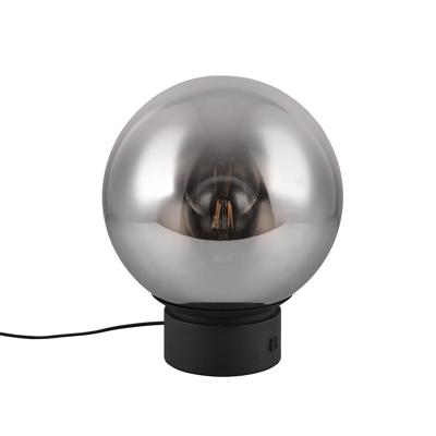 LED Tafellamp - Trio Select Cinque Cipallone - 1 Lichtpunt tot 40 Watt - E27-Fitting - Ø30cm - Snoerschakelaar - Mat Zwart - Metaal