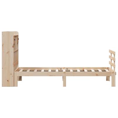 Bed met boekenkast zonder matras massief grenenhout 90x200 cm