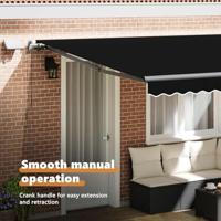 VidaXL Inklapbaar zonnescherm zwart 400 ×300 cm stof - thumbnail