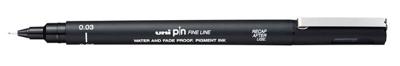 Fineliner uni-ball pin 0.03mm zwart | 12 stuks