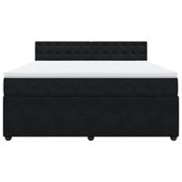 Boxspring met matras fluweel zwart 180x200 cm - thumbnail