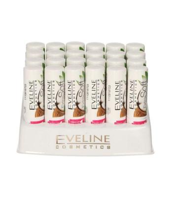 Eveline extra soft bio lip balm coconut display 24 stuks