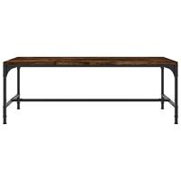 Salontafel 80x50x35 cm bewerkt hout gerookt eikenkleurig - thumbnail