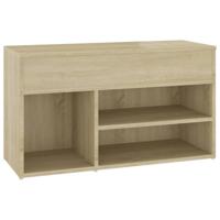 VidaXL Schoenenbank 80x30x45 cm bewerkt hout sonoma eikenkleurig - thumbnail