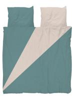 Snurk Colorblock Blue-Beige dekbedovertrek - thumbnail