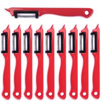 Solingen Dunschiller Enkel Mes - voor Fruit- en Groenteschiller - Kunststof - Rood - 10 stuks - thumbnail