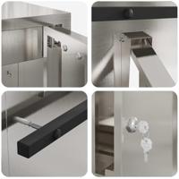 Brievenbus Zwart 30 x 23 x 55 cm Roestvrij staal - thumbnail