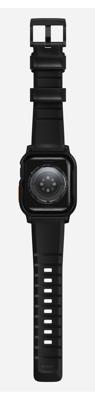 Nomad Rugged Band compatibel met Apple Watch armbanden serie 8, 7, 6, 5, 4 en SE, waterdichte horlogeband 45/44 mm, zwart/ultra oranje knopen, rubber, Rubber