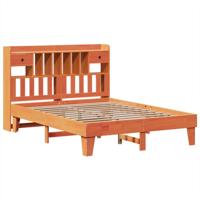 Bedframe zonder matras massief grenenhout wasbruin 150x200 cm - thumbnail
