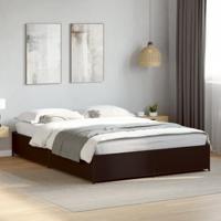 Bedframe bewerkt hout metaal zwart 150x200 cm - thumbnail