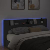 Hoofdbordkast met LED-verlichting 220x16,5x103,5 cm zwart - thumbnail