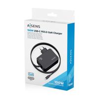 CARGADOR AISENS GAN 100W PD3.0 1XUSB-C 1.8M NEGRO - thumbnail