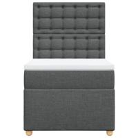 Boxspring met matras stof donkergrijs 160x200 cm - thumbnail