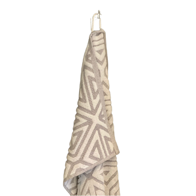 Handdoek katoen - handdoek Tahini White - handdoek wit & grijs 50×70