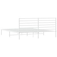 Bedframe met hoofdbord metaal wit 183x213 cm - thumbnail