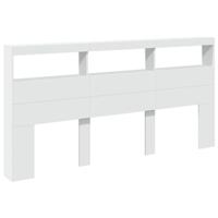 Hoofdbordkast met LED-verlichting 200x17x102 cm wit - thumbnail
