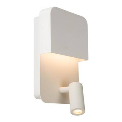 Lucide BOXER - Bedlamp / Wandlamp - LED - 3000K - Met USB oplaadpunt - Wit