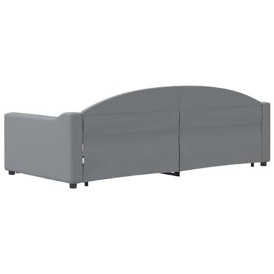 Slaapbank met onderschuifbed 90x200 cm stof lichtgrijs